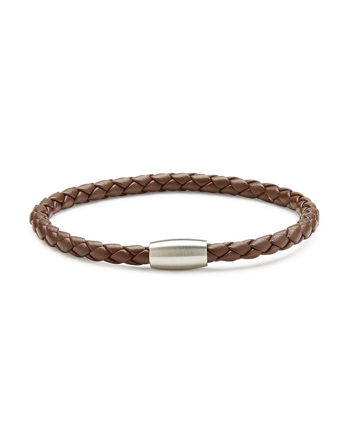 Link Up Braided Leather Cord Bracelet In Brown