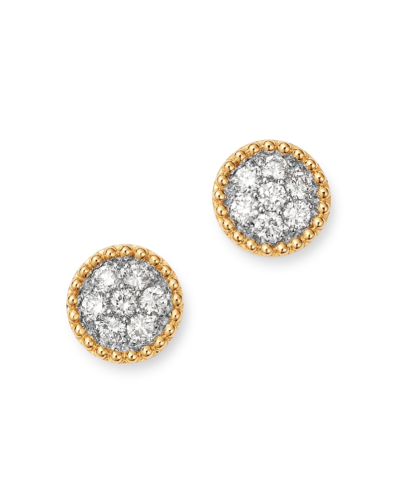 Bloomingdale's Cluster Diamond Milgrain Stud Earrings In 14k Yellow Gold, 0.60 Ct. T. W. - Exclusive In White/gold