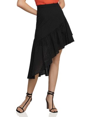 bcbg black ruffle skirt