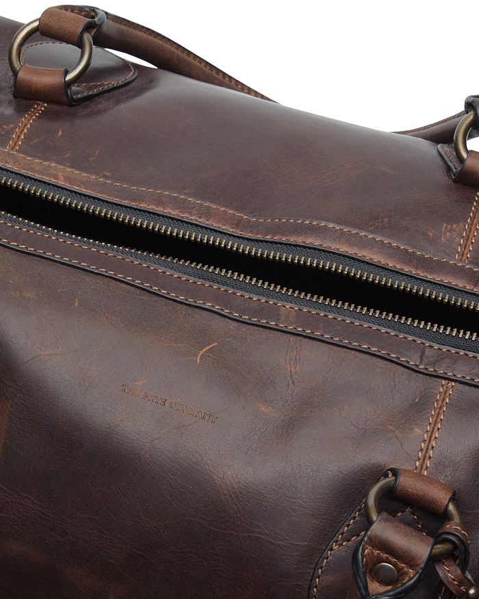 Shop Frye Logan Overnight Leather Duffle Bag In Dark Brown