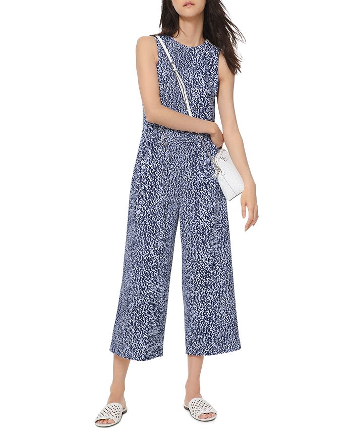 MICHAEL Michael Kors Belted Cropped Ikat Print Jumpsuit