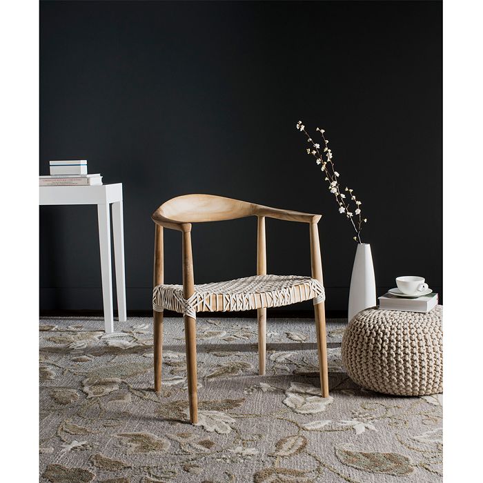 Shop Safavieh Bandelier Arm Chair In Light Oak/off-white