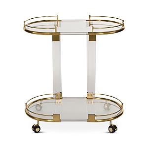 Safavieh Lennon Acrylic Bar Trolley In Gold