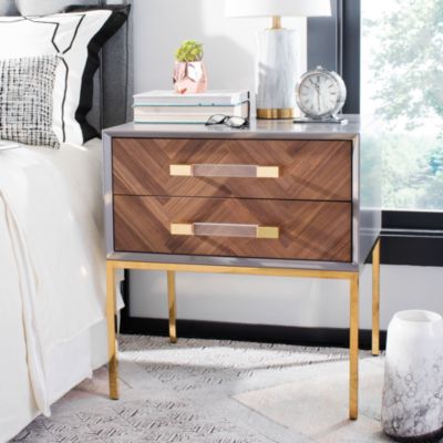 Sanford Walnut 2-Drawer Side Table
