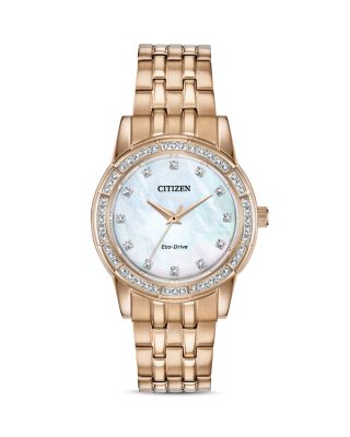 Citizen - Silhouette Crystal-Embellished Rose Gold-Tone Watch, 31mm