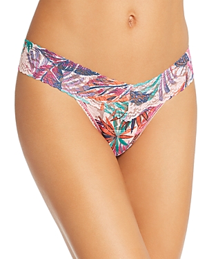 Hanky Panky Low-rise Printed Lace Thong In Rainforest