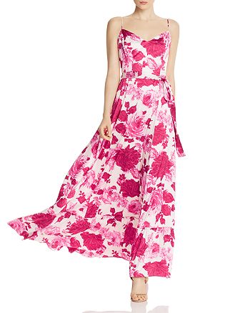Betsey Johnson Stretch Satin Floral Print Maxi Dress | Bloomingdale's