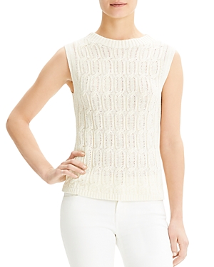 THEORY SLEEVELESS CABLE-KNIT TOP,J0614709