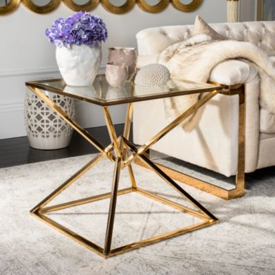 Fiorella Glass Top End Table