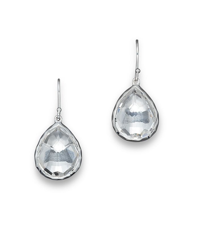 Ippolita Sterling Silver Rock Candy Small Teardrop Earrings In Clear Quartz