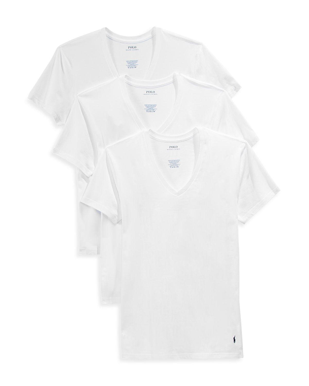Polo Ralph Lauren Slim Fit V-Neck Undershirt, Pack of 3