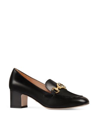 Gucci Women's Zumi Leather Mid-Heel Loafers | Bloomingdale's