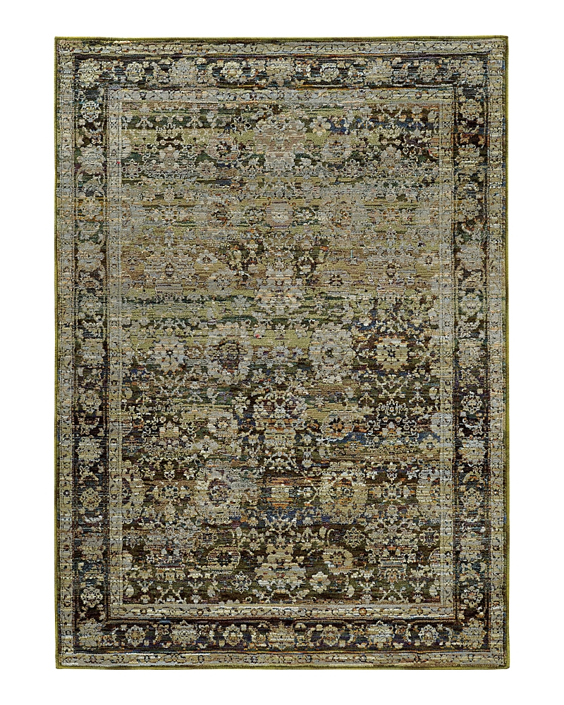 Oriental Weavers Andorra 7125c Round Rug, 7'10 X 7'10 In Green/brown