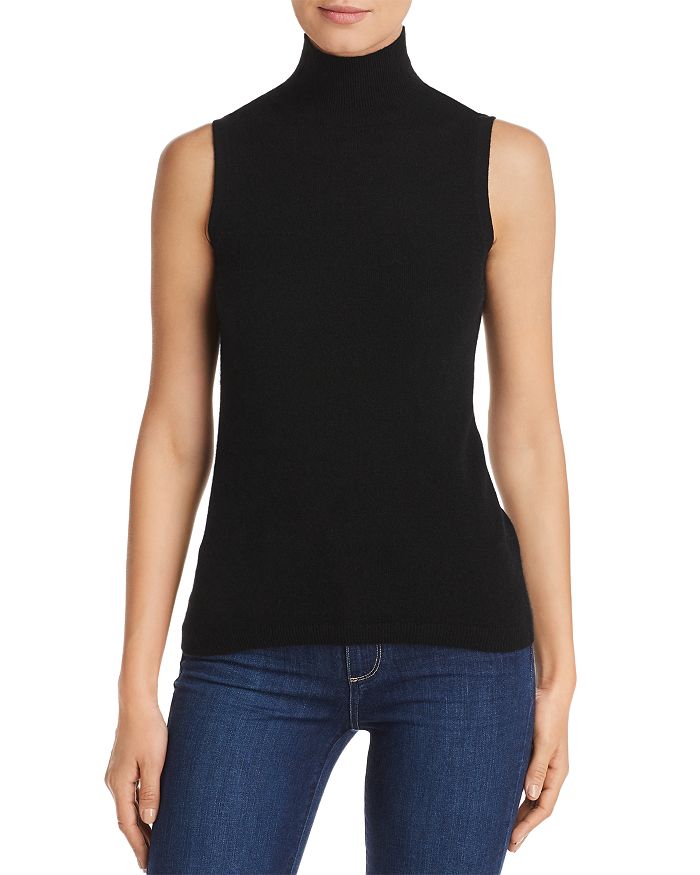 C By Bloomingdale's Sleeveless Cashmere Sweater - 100% Exclusive In Black