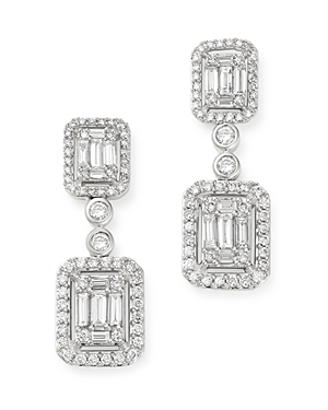 Bloomingdale's Diamond Mosaic Drop Earrings in 14K White Gold, 2.0 ct. t.w. - 100% Exclusive