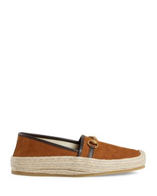 Gucci Brown Men\'s Suede Horsebit Espadrille GUCCI Jordaan Horsebit Suede Loafers for Men | MR PORTER main image 3