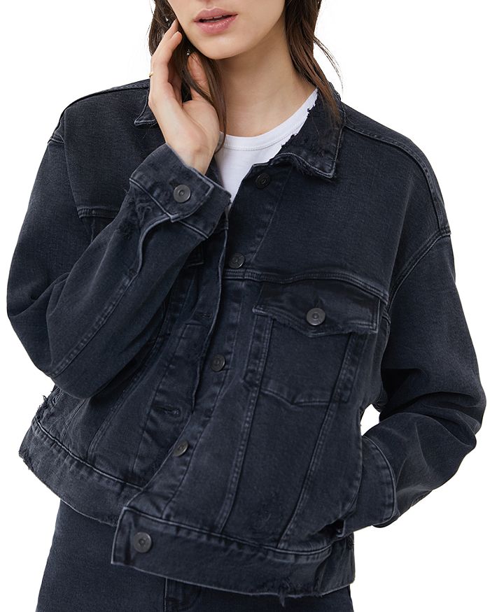 3x1 Oversize Classic Crop Denim Jacket In Shred | ModeSens