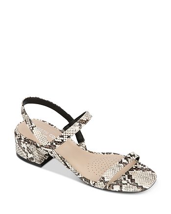 KENNETH COLE Womens Black Comfort Maisie Square Toe Block Heel Slip On Leather Slingback Sandal M main image 0