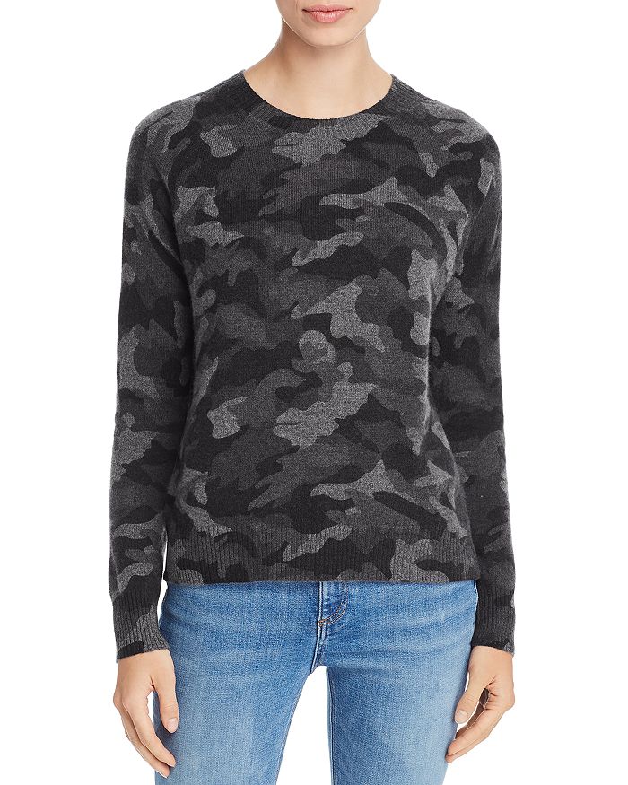 Aqua Cashmere Printed Crewneck Cashmere Sweater - 100% Exclusive In Black Combo