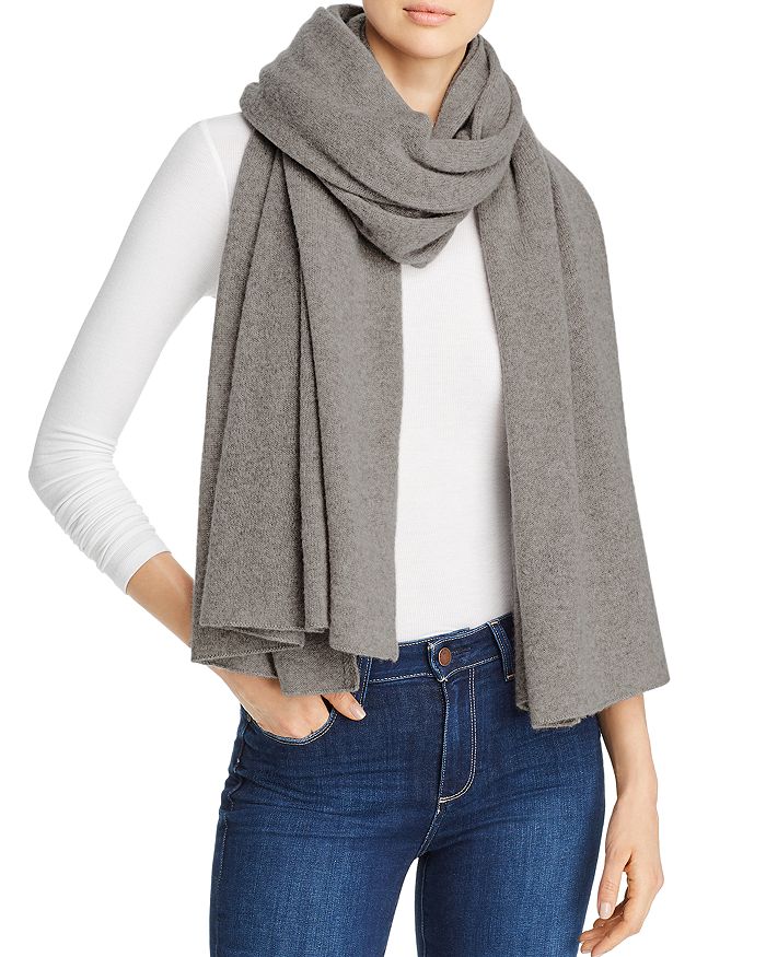 C By Bloomingdale's Cashmere Travel Wrap - 100% Exclusive In Medium Gray