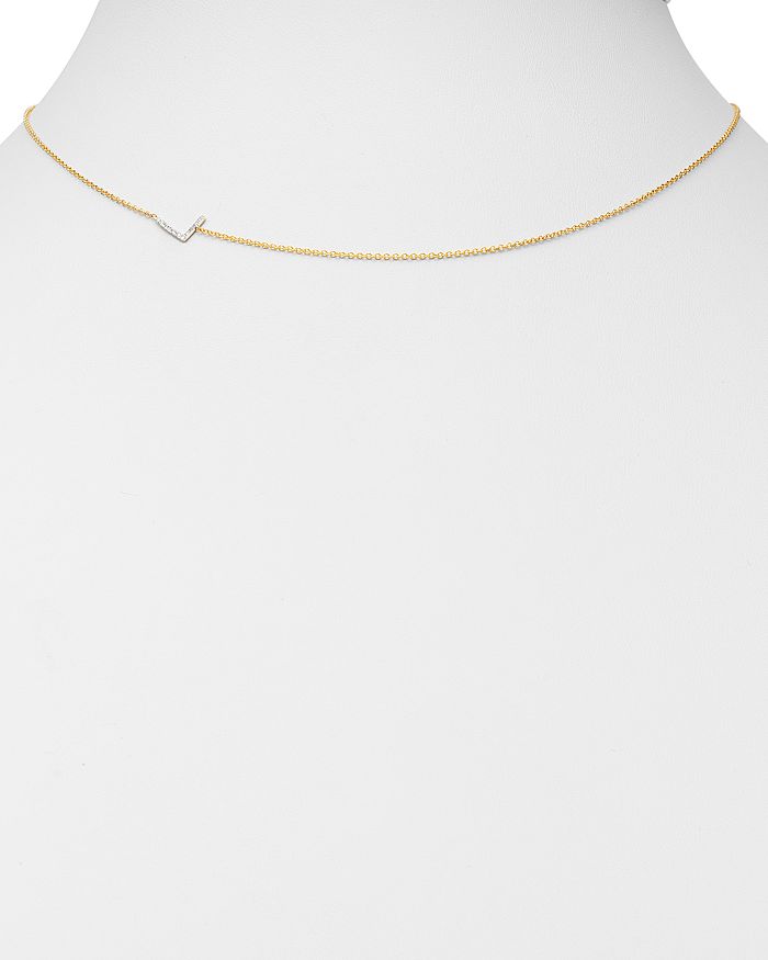 Shop Zoe Lev 14k Yellow Gold Diamond Asymmetric Initial Necklace, 18 In L/gold