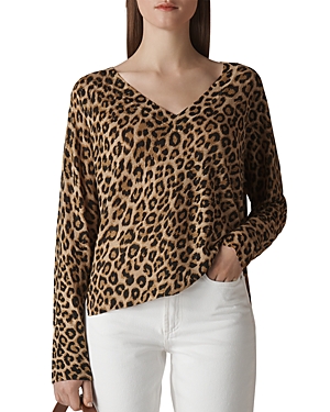 Whistles Leopard-Printed Linen Sweater In Leopard Print | ModeSens
