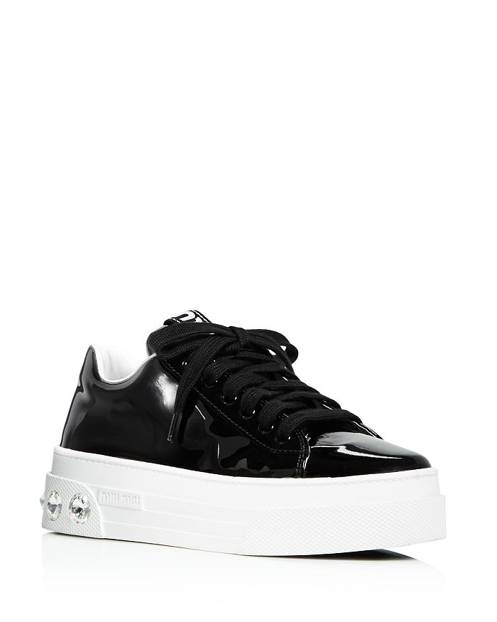 MIU MIU WOMEN'S CRYSTAL SKATE SNEAKERS,5E643C--XZYF---05099