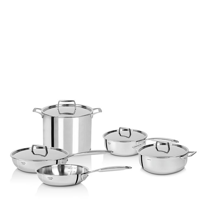 Cristel Castel' Pro 9-piece Cookware Set In Silver