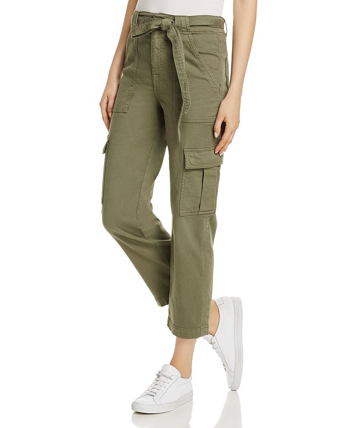 7 For All Mankind Cropped Tapered-leg Cargo Jeans In Fatigue
