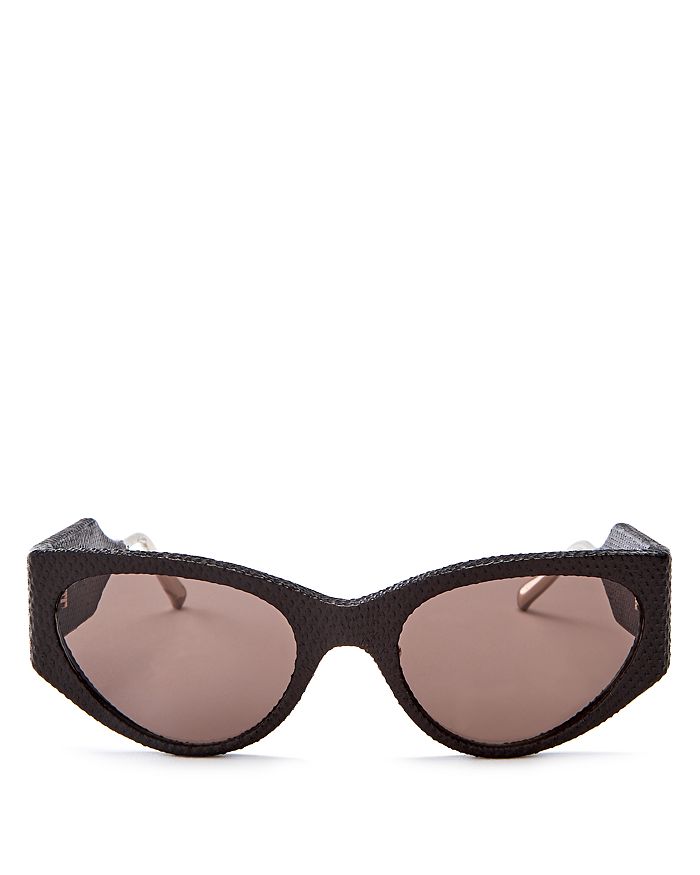 Ferragamo Women's Runway Cat Eye Sunglasses, 54mm In Dark Brown Karung/smoke