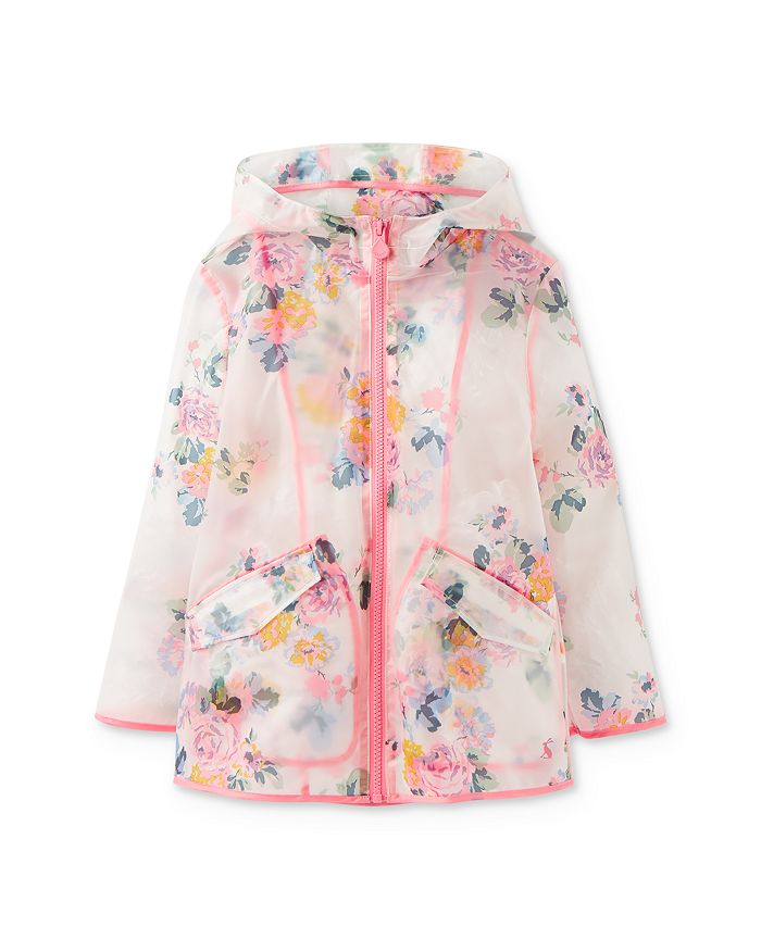 Joules Girls' Raindance Clear Floral Print Raincoat - Little Kid Big ...