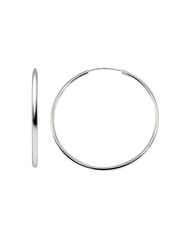 Aqua Large Hoop Earrings In Sterling Silver - Exclusive In Silver