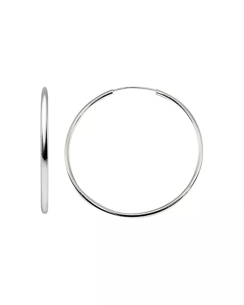 Aqua Large Hoop Earrings in Sterling Silver - Exclusive