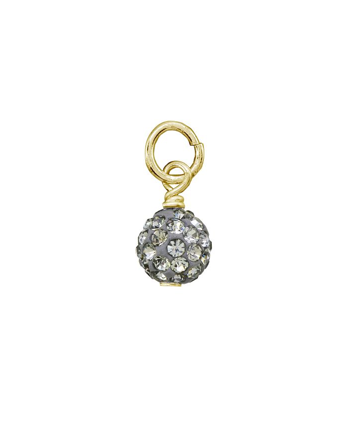 Aqua Crystal Black Charm In 18k Gold-plated Sterling Silver - 100% Exclusive In Black/silver