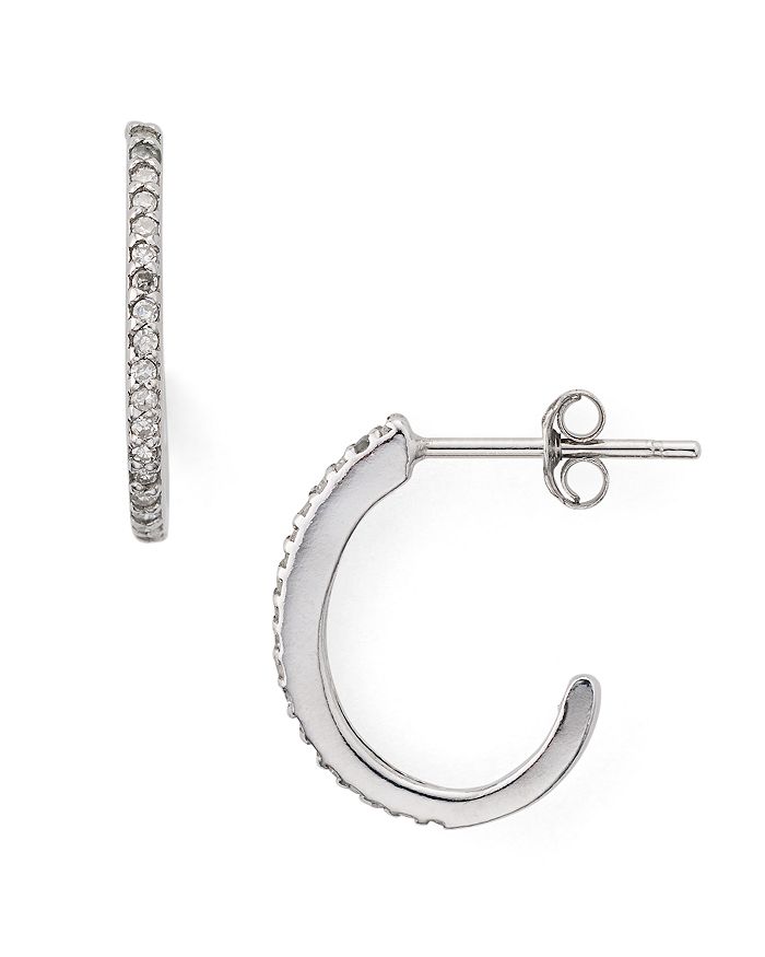 Bloomingdale's Marc & Marcella Diamond Huggie Hoop Earrings In Sterling Silver - 100% Exclusive