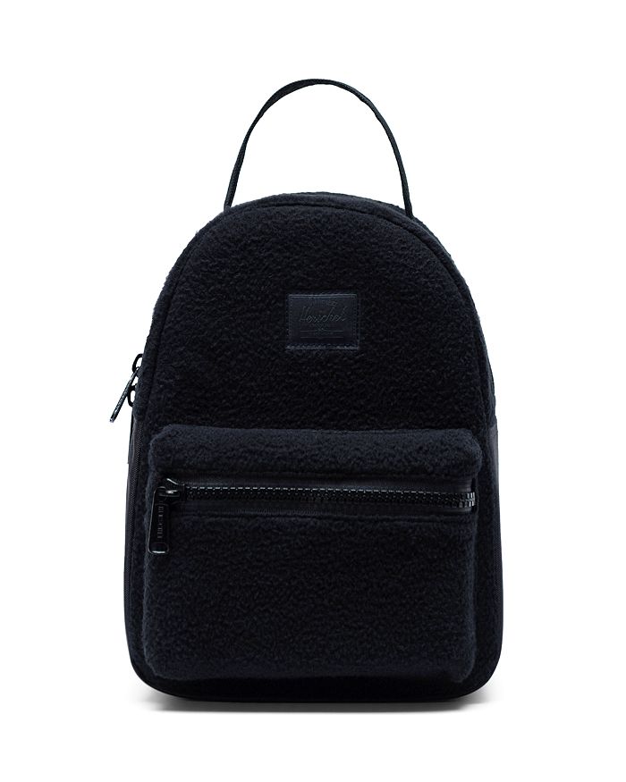 Herschel Supply Co Nova Mini Sherpa Fleece Backpack In Black/black