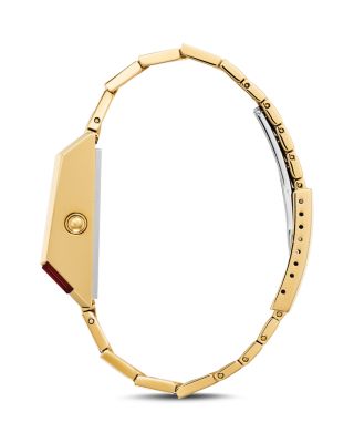 Computron Archive Gold-Tone Link Bracelet Watch, 31.1mm x 40.3mm