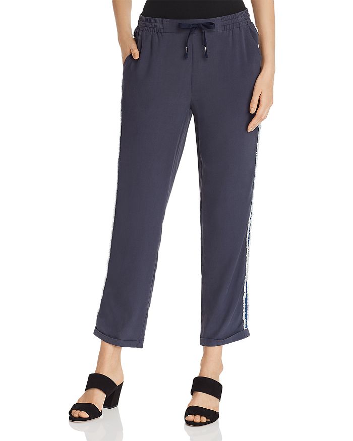 Go By Go Silk Side Stripe Cropped Pants In Midnight