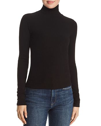 7 For All Mankind Ribbed Turtleneck Top | Bloomingdale's