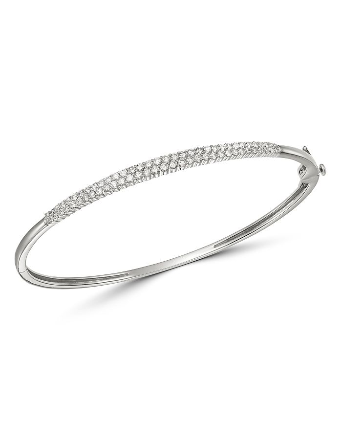 Bloomingdale's Diamond Tapered Bangle In 14k White Gold, 1.0 Ct. T.w ...