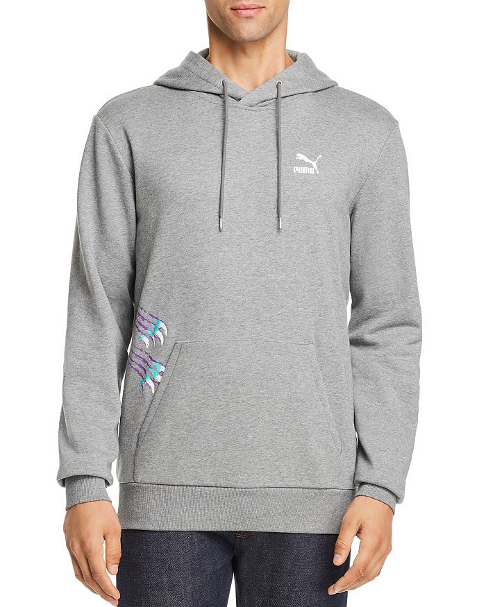 Puma Claw Pack Graphic Hooded Sweatshirt In Medium Gray Heather | ModeSens