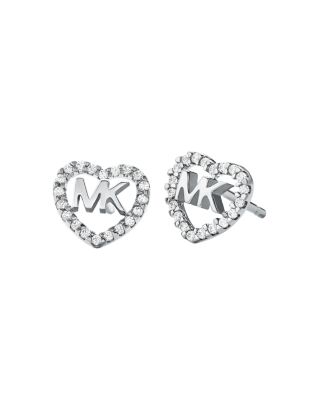 michael kors heart earrings silver