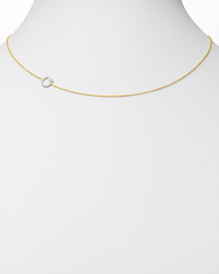 Shop Zoe Lev 14k Yellow Gold Diamond Asymmetric Initial Necklace, 18 In G/gold