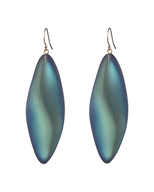 Alexis Bittar Long Leaf-inspired Lucite Drop Earrings In Blue
