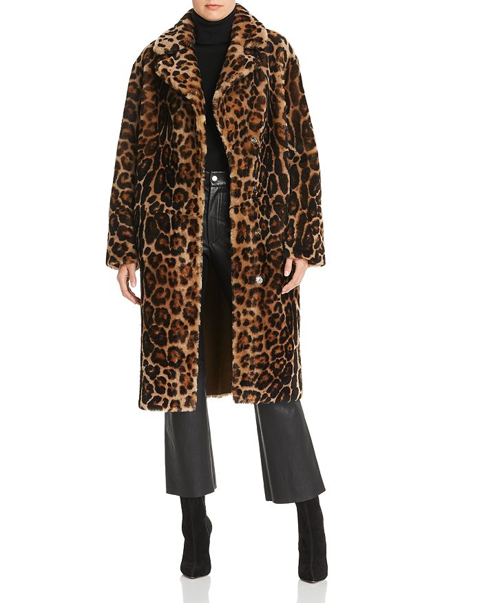 Leopard Print Shearling Coat