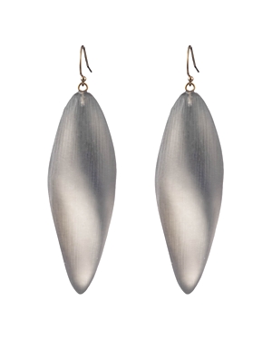 Alexis Bittar Long Leaf-inspired Lucite Drop Earrings In Warm Gray