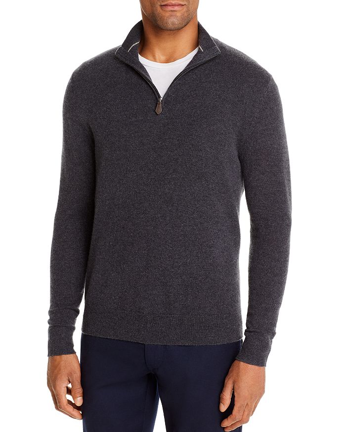 The Men's Store At Bloomingdale's Cashmere Half-zip Sweater - 100% Exclusive In Navy Blue