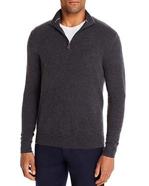 The Men's Store At Bloomingdale's Cashmere Half-zip Sweater - 100% Exclusive In Coal