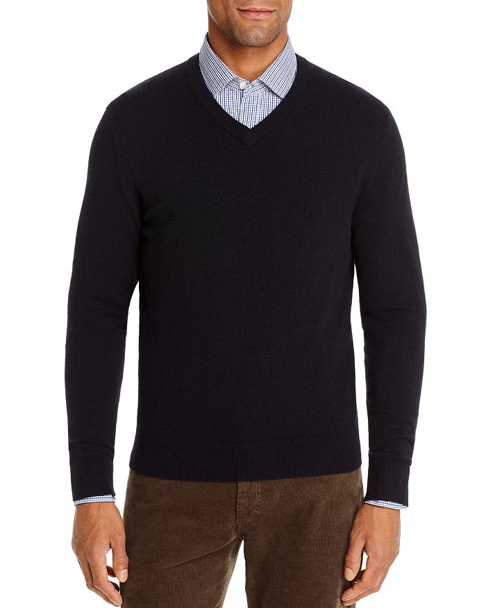 The Men's Store At Bloomingdale's Cashmere V-neck Sweater - 100% Exclusive In Black