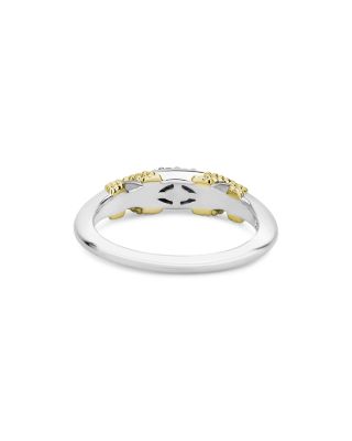 Sterling Silver & 18K Yellow Gold Caviar Lux Diamond Ring